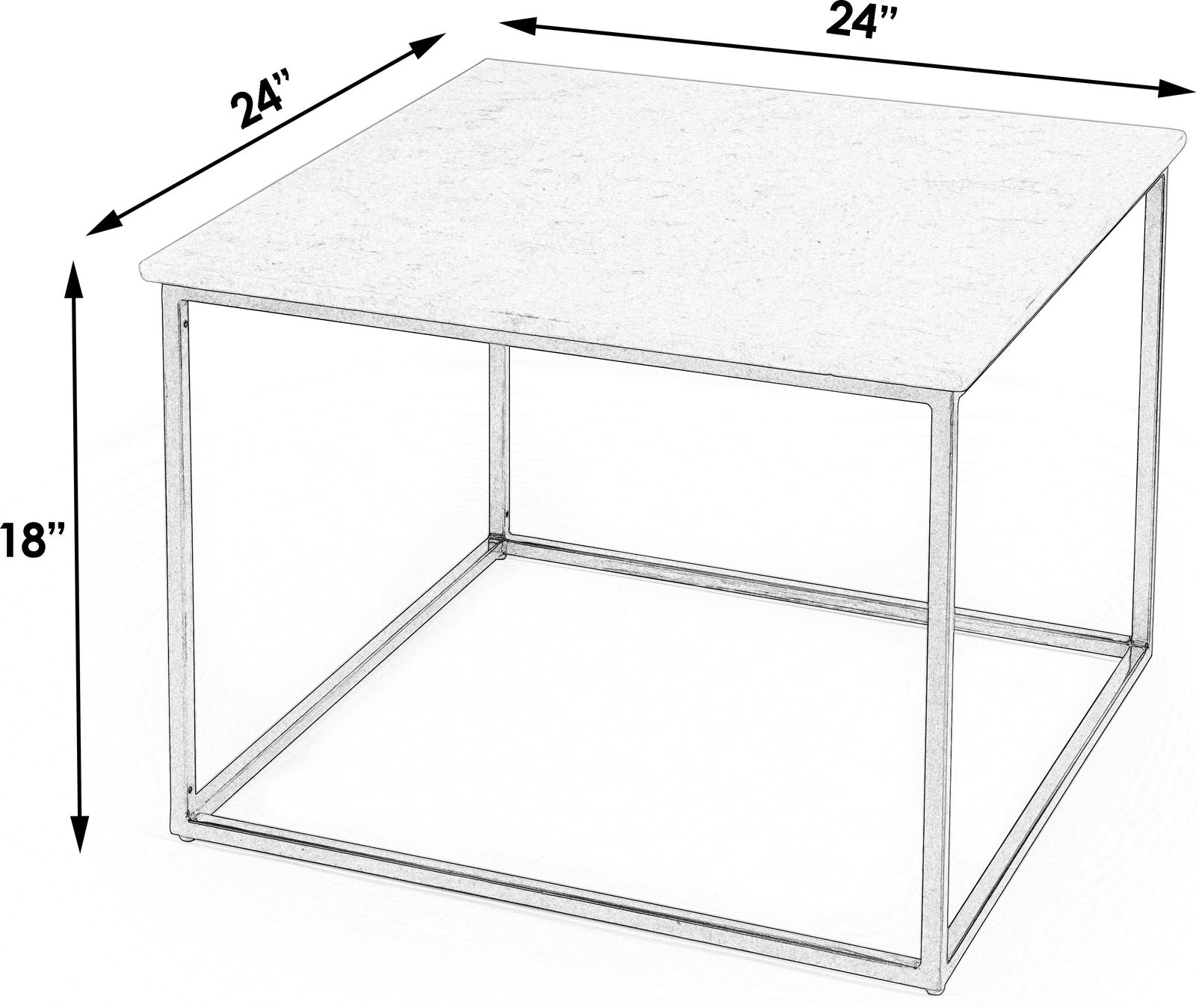 Butler Marble and Bronze Rectangular Coffee Table - 9