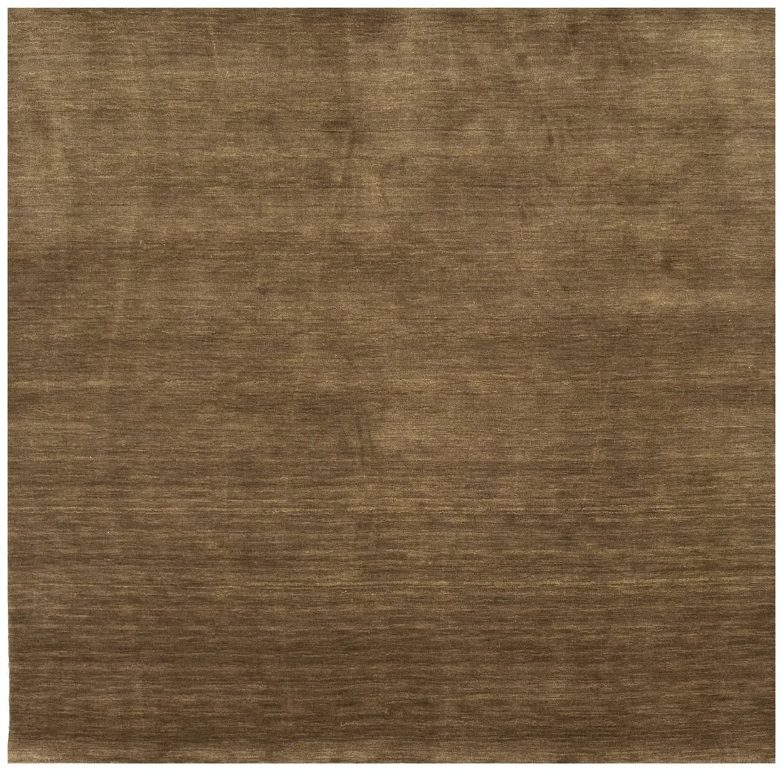 Solid Brown 6'0 x 6'1 Hand-Loomed Wool Square Rug Modern Design (1 of 14)