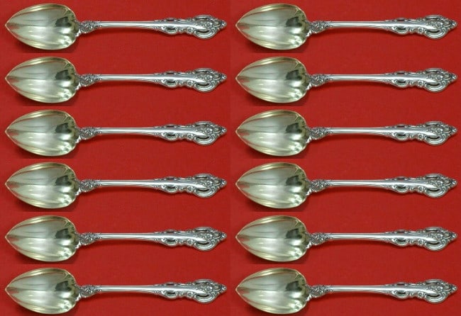 Towle El Grandee Sterling Silver Grapefruit Spoon Set 12 pcs 6" (1 of 4)