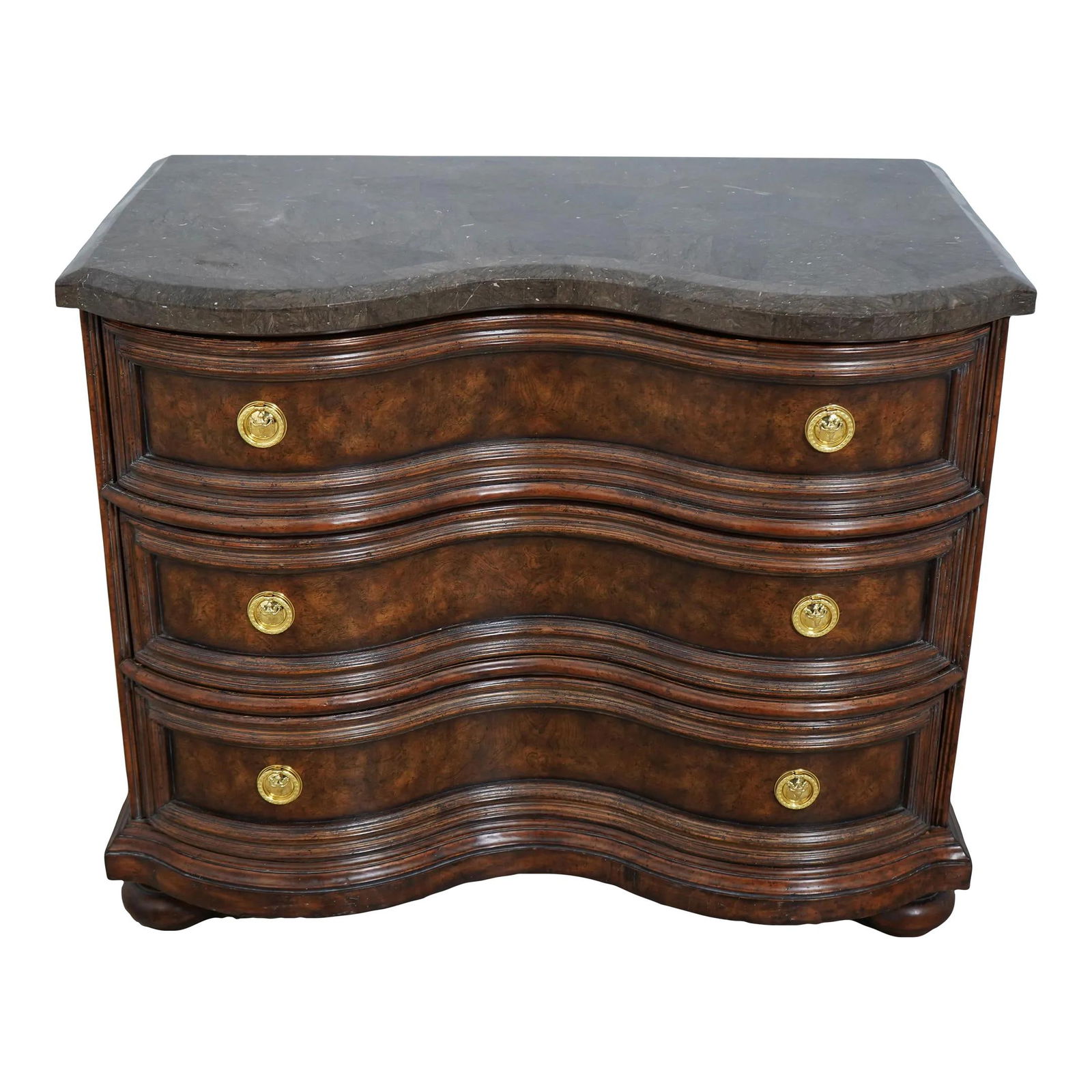 Maitland Smith Continental Commode Chest with Marble Top and Brass Hardware: Maitland Smith Continental Commode Chest with Marble Top and Brass Hardware This exquisite Maitland Smith Continental Commode Chest features a stunning tessellated marble top, providing a luxurious to
