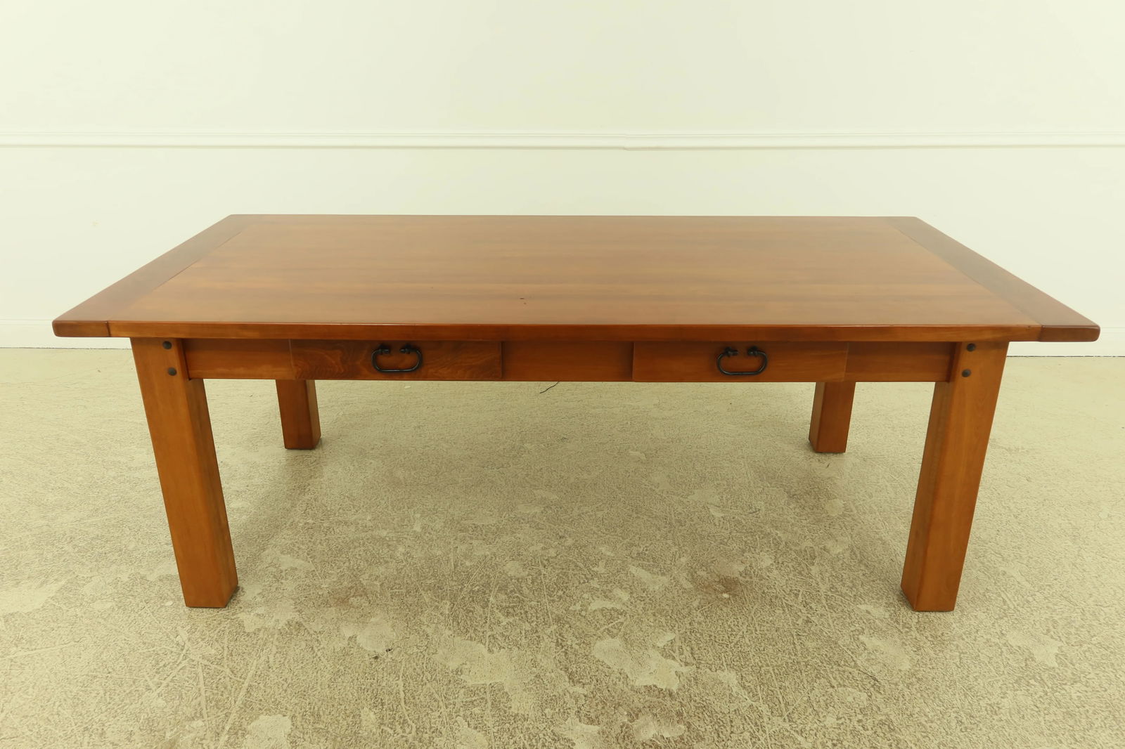 Arts & Crafts Large Solid Cherry 2 Drawer Library Table Desk - 9