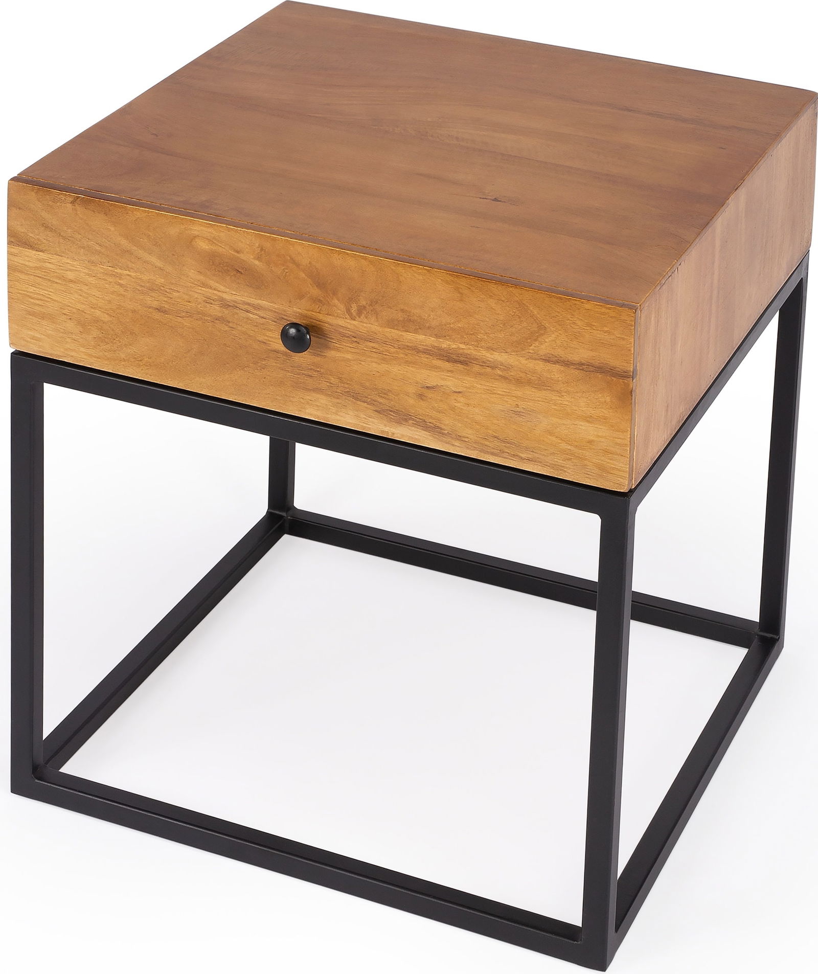 Butler Brixton Modern Square End Table Mango Wood Iron Industrial Chic (1 of 9)