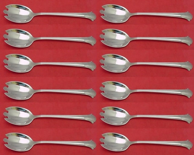 Towle Chippendale Sterling Silver Ice Cream Forks Set 12 Pieces: Towle Chippendale Sterling Silver Ice Cream Forks Set 12 Pieces Enhance your dining experience with this exquisite 12-piece custom set of Chippendale ice cream dessert forks by Towle. Crafted from hig