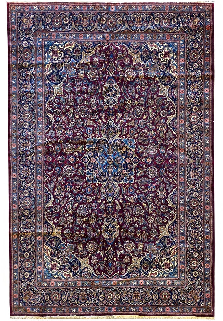 Authentic Persian Kashan Rug 6.10 x 10.5 1970s High Quality (1 of 12)