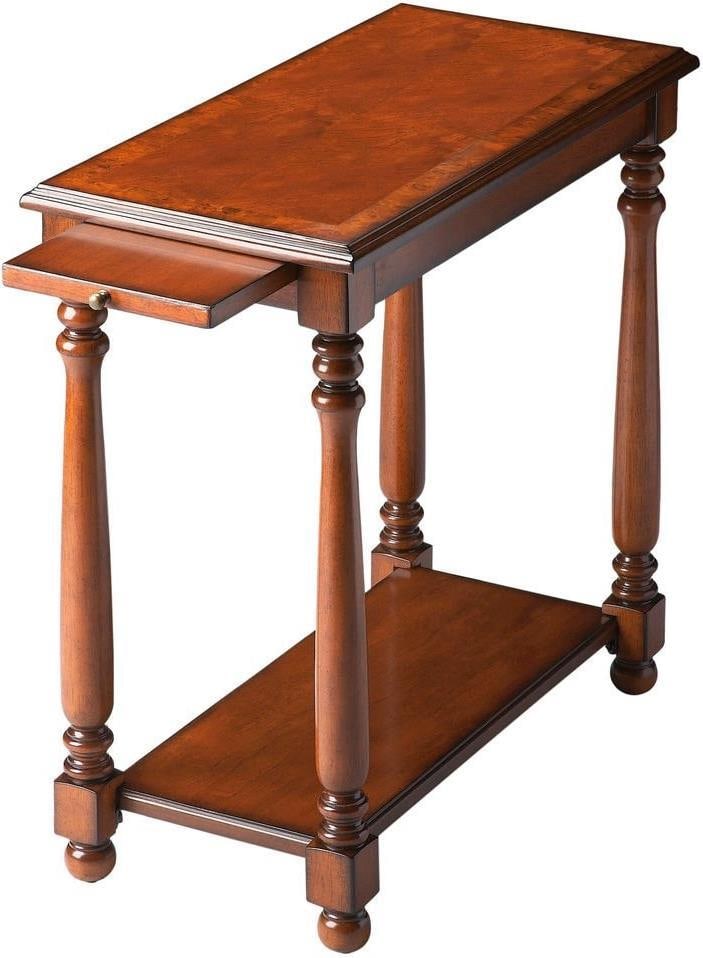 Butler Devane Cherry Veneer Side Table in Antique Style: Butler Devane Cherry Veneer Side Table in Antique Style Elevate your living space with this elegant side table from Butler's Devane collection, designed in an English traditional style. Crafted with a