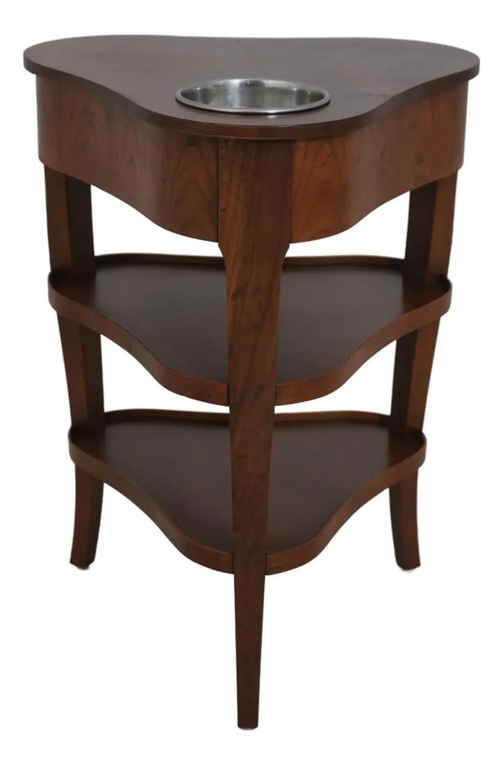 Vintage Baker Walnut 3 Tier Wine Table with Carved Details (1 of 10)