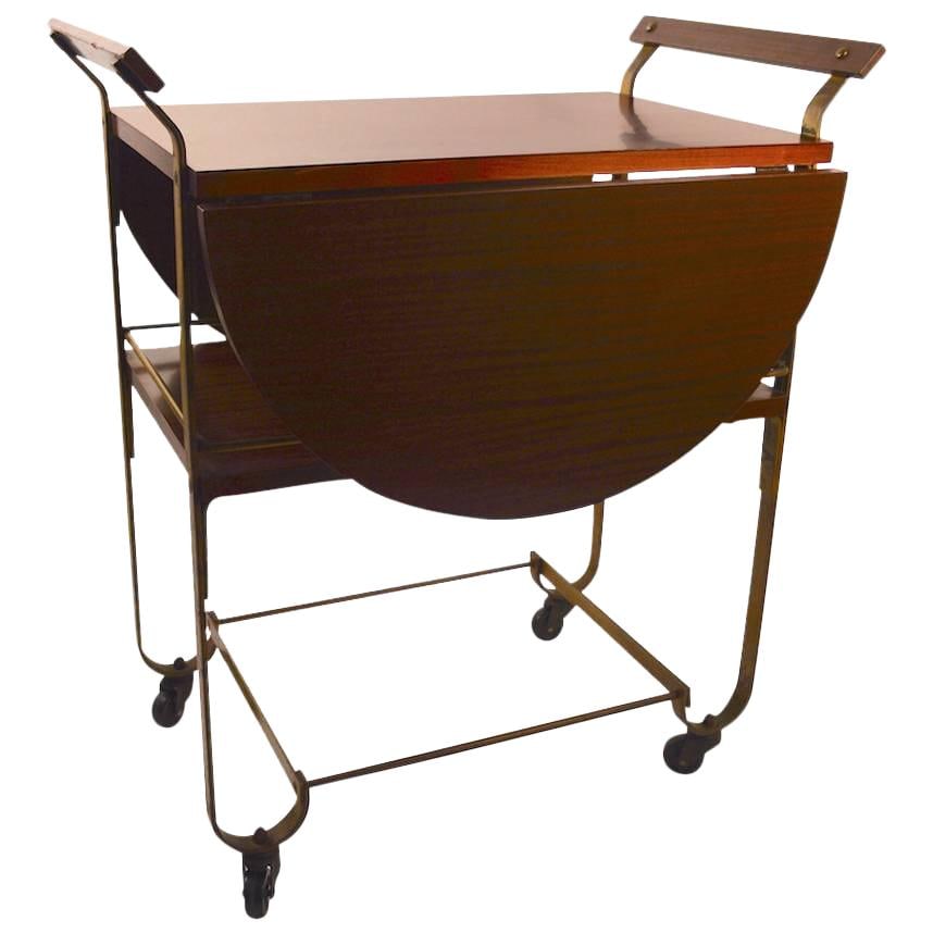 Treitel Gratz Drop-Leaf Iron Serving Cart with Wood Top (1 of 8)