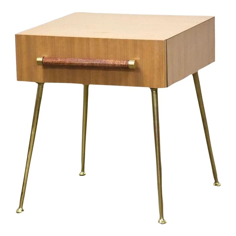Mid Century Modern Robsjohn Gibbings Widdicomb Nightstand Brass Legs (1 of 7)