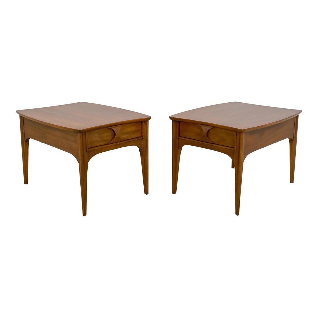 Vintage Mid Century Modern Rosewood Border Walnut End Tables Pair (1 of 10)