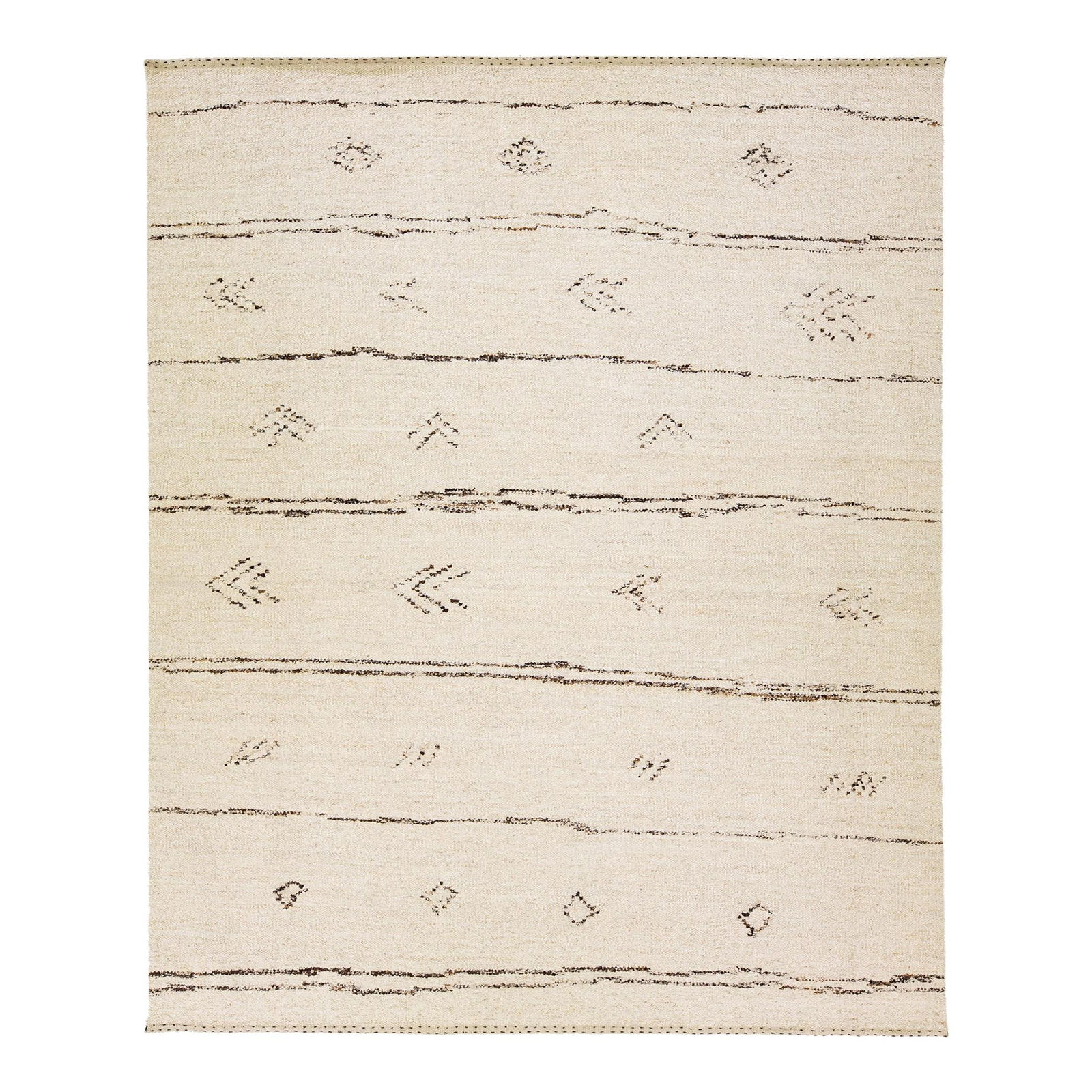 Beige Hand-Knotted Moroccan Wool Rug 12' x 15' Boho Design (1 of 8)