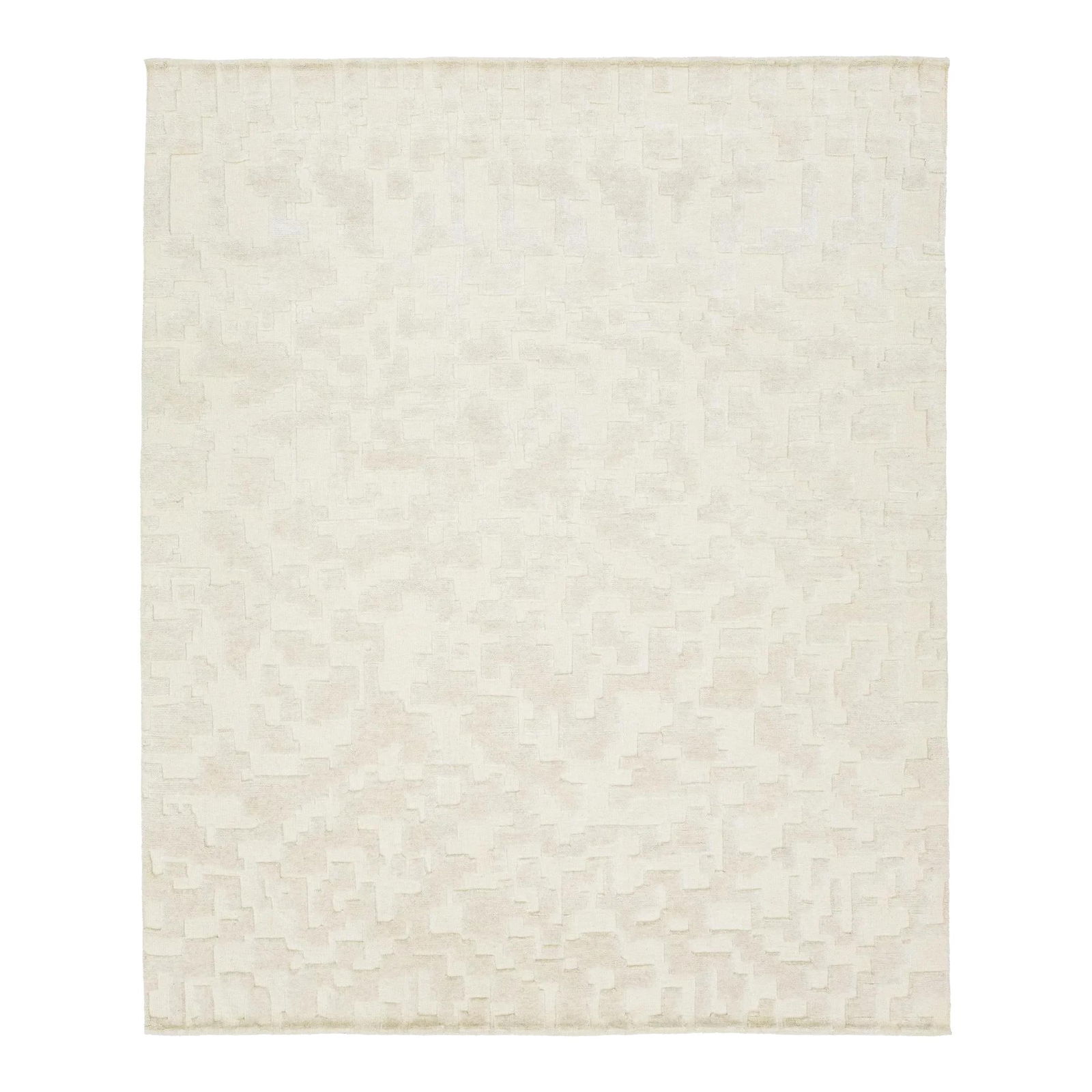 Modern Abstract Wool Rug 8'2" x 9'11" Ivory (1 of 9)