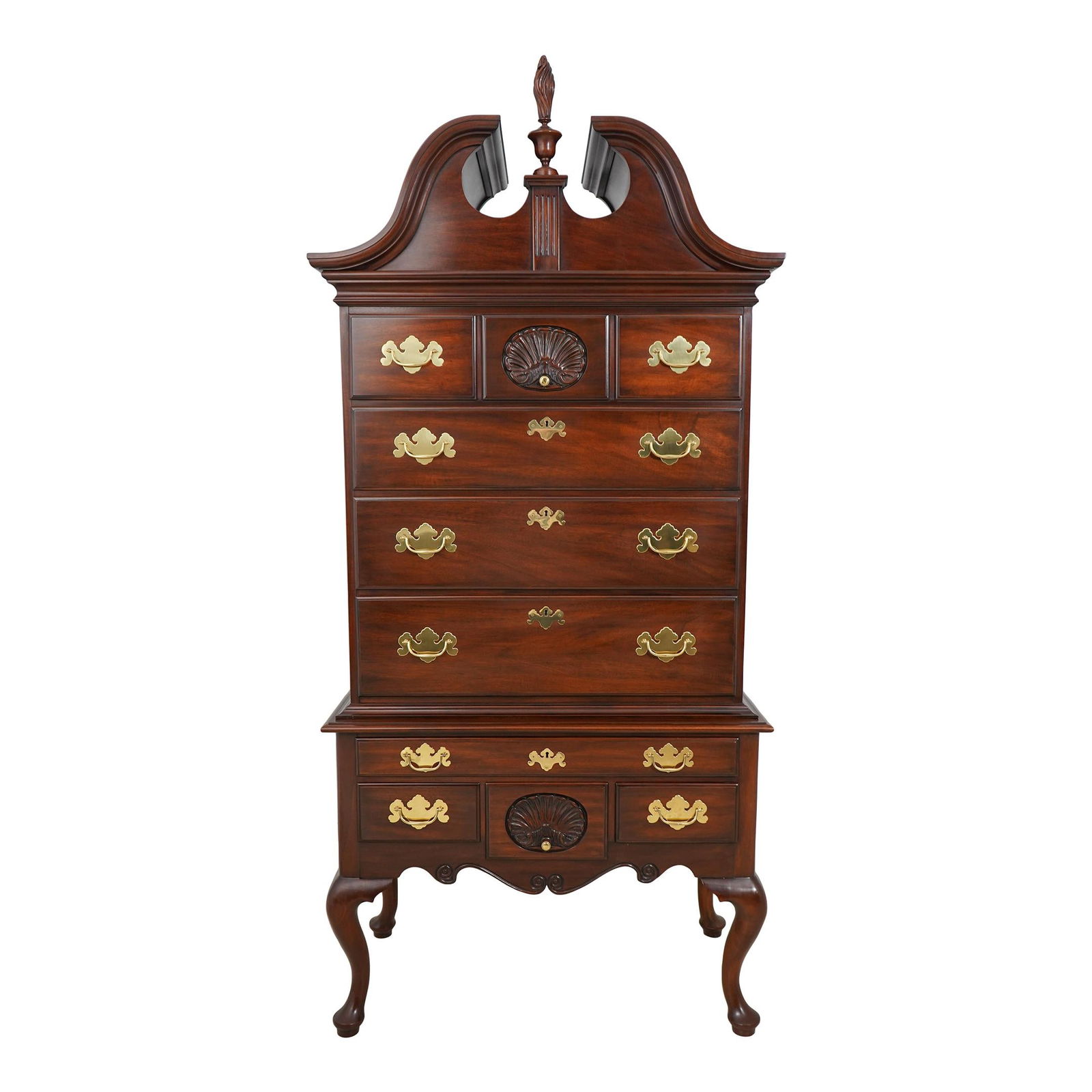 Henkel Harris Mahogany Queen Anne Highboy 3 Piece Dovetailed Design (1 of 10)