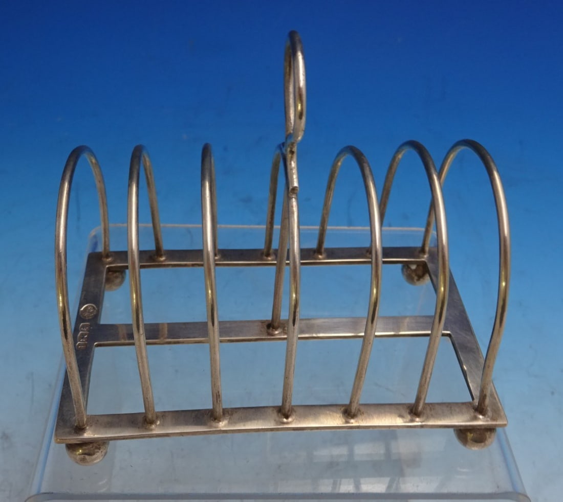 William Hutton and Sons Sterling Silver Toast Rack with Feet (1 of 5)