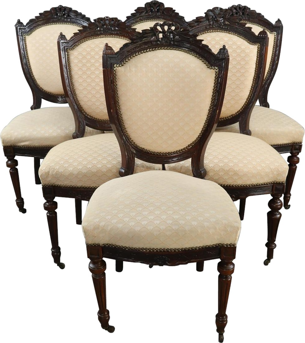 Elegant 1890 Louis XVI Dining Chairs from France (1 of 8)