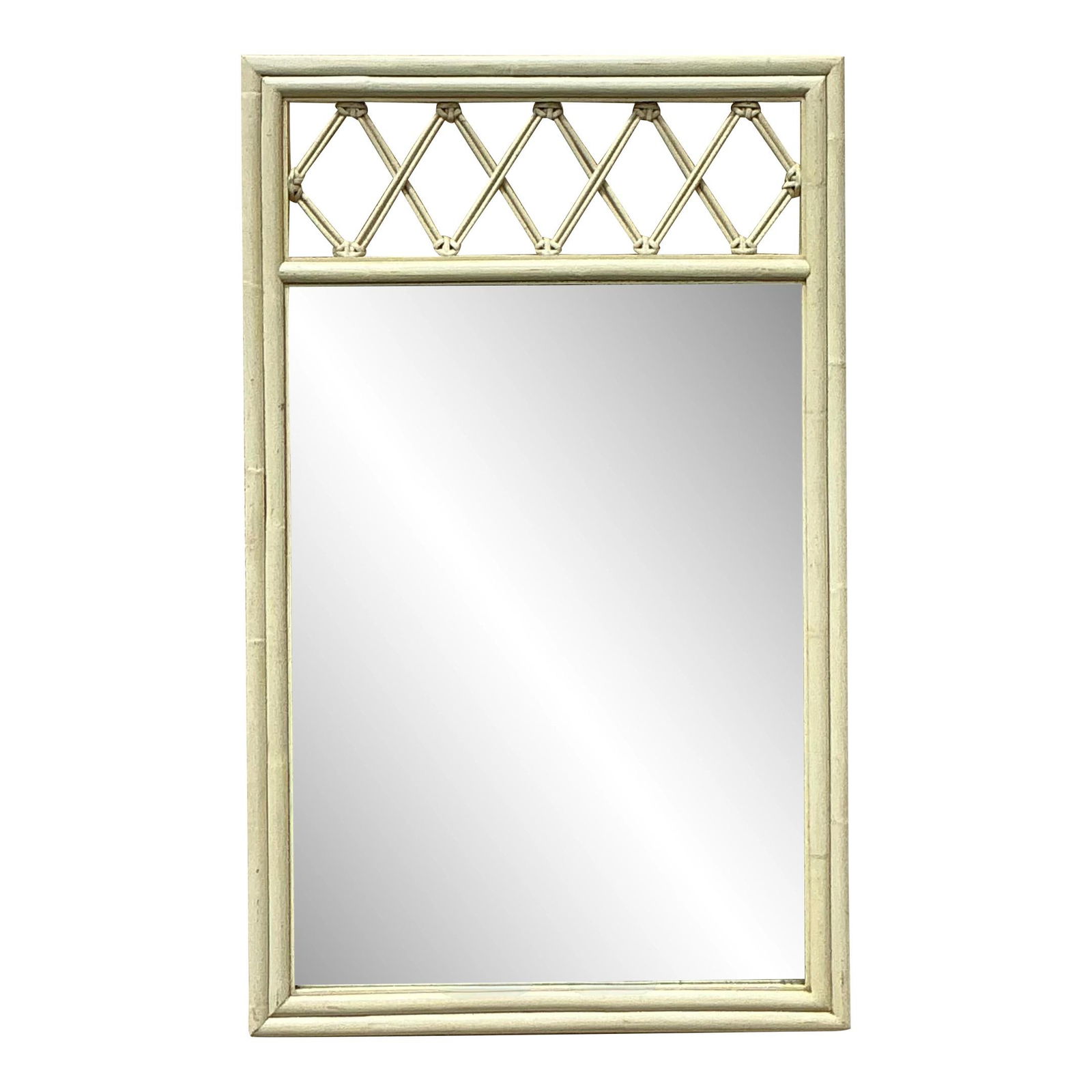 Vintage Rattan Mirror with Trellis Design 26 x 42.5 inches (1 of 5)