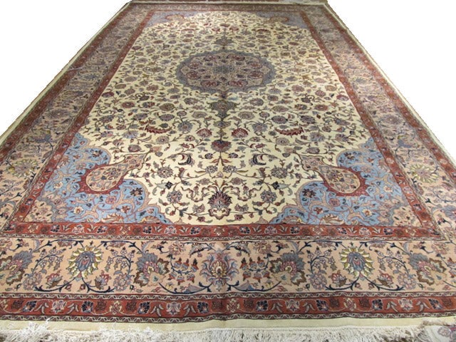10.2 x 17.8 Large Coral Reef Persian Tabriz Handmade Wool Rug (1 of 6)