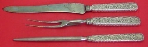 Tiffany & Co Antique Engraved Sterling Silver 3pc Roast Carving Set (1 of 1)