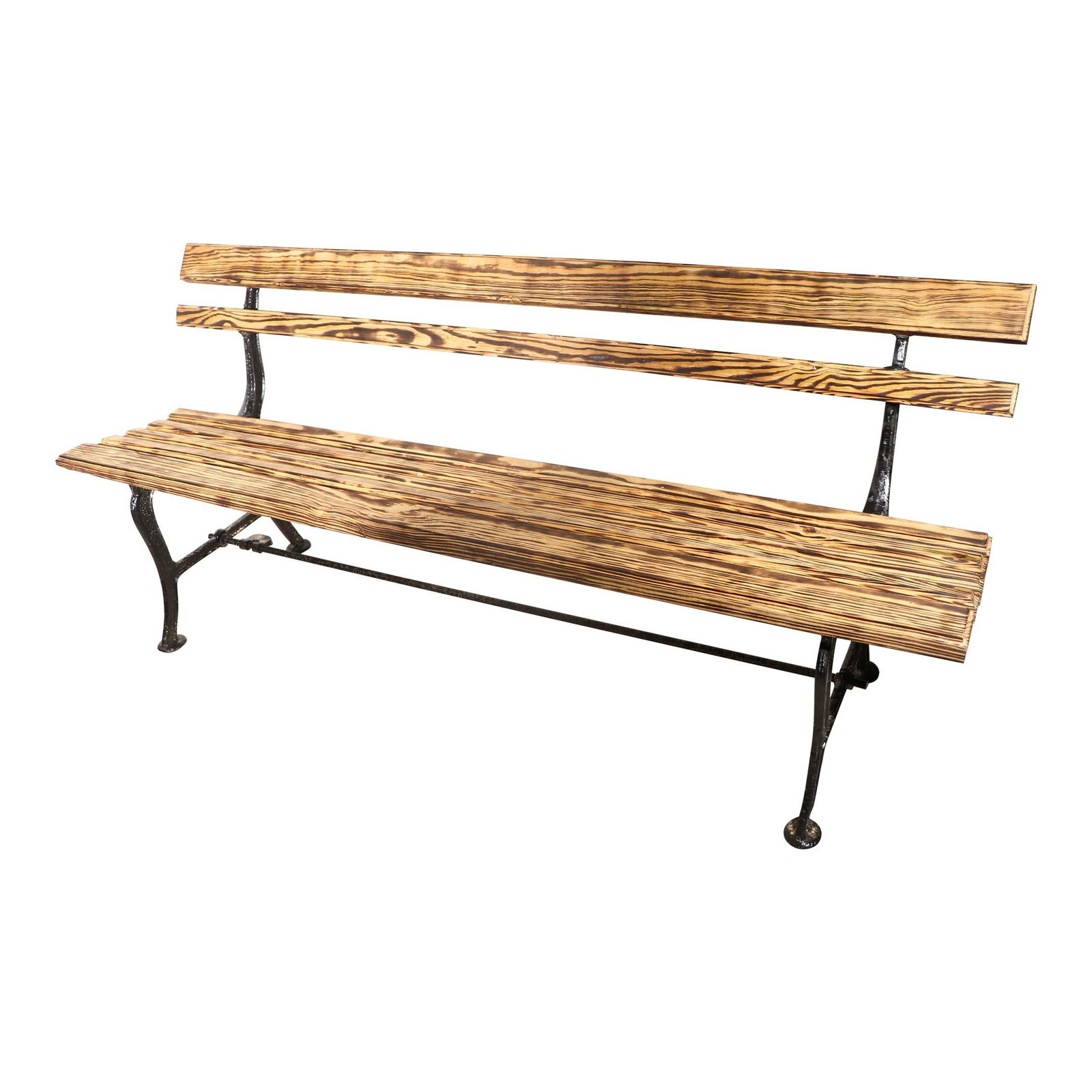 Restored 1940s Cast Iron Wood Slat Park Bench American Made (1 of 10)