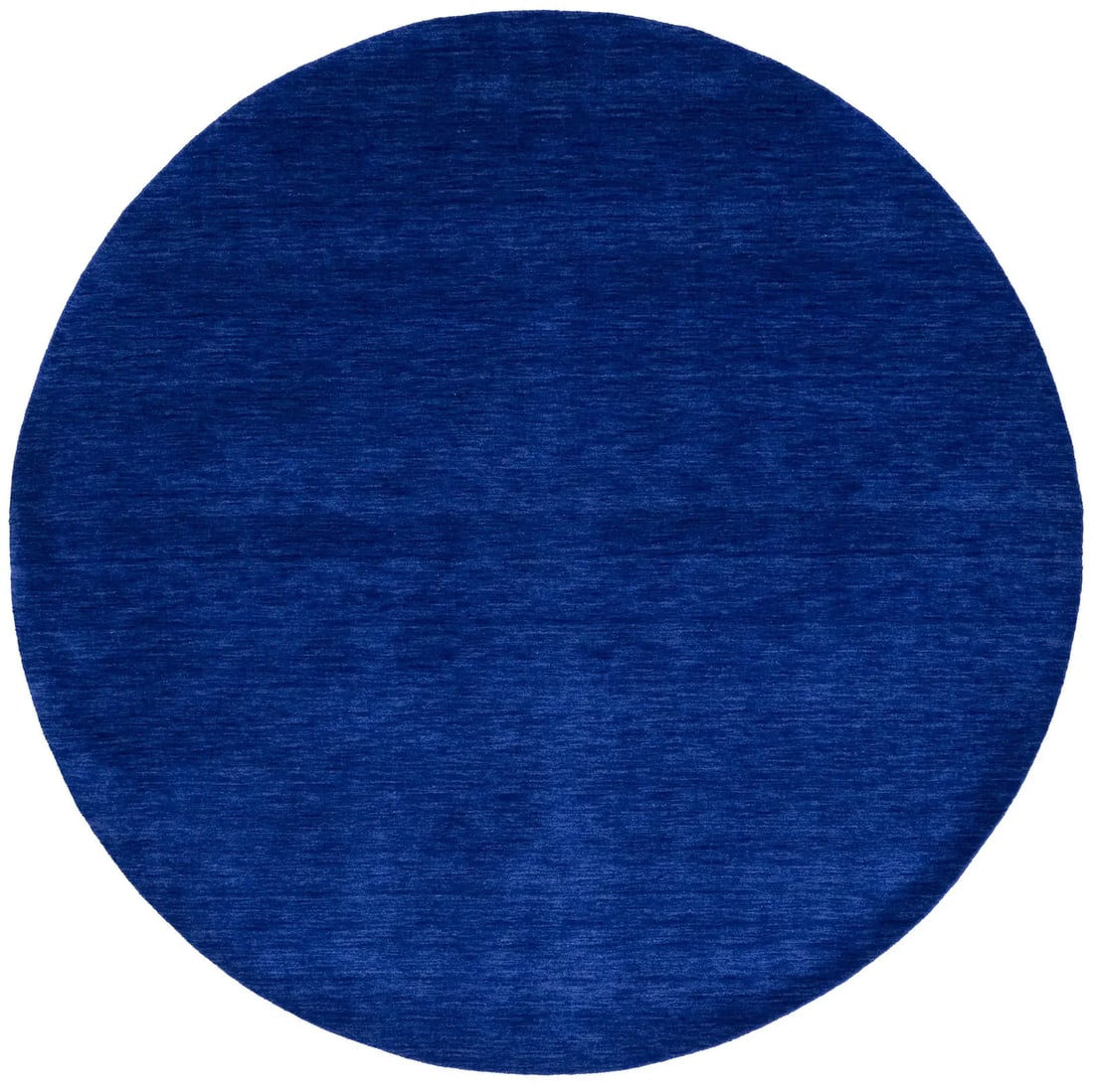 Solid Royal Blue 8x8 Hand-Loomed Wool Indo-Gabbeh Rug: Solid Royal Blue 8x8 Hand-Loomed Wool Indo-Gabbeh Rug Enhance your home decor with this Solid Royal Blue Modern Design Indo-Gabbeh Oriental Rug. Measuring 8'0" x 8'1", this round area rug is perfect f