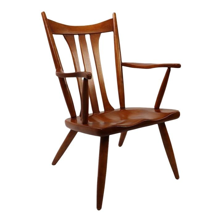 Cushman Organic Modern Lounge Chair Maple Brown Rustic Design (1 of 10)