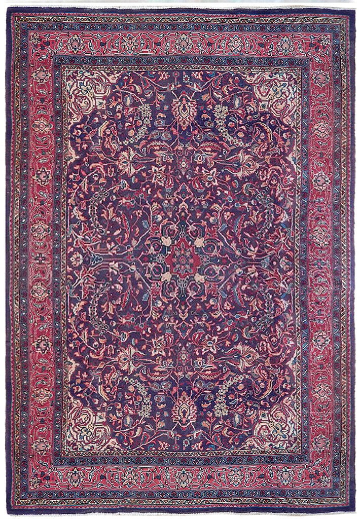 6.10 x 10.9 Semi-Antique Persian Sarouk Mahal Area Rug (1 of 7)