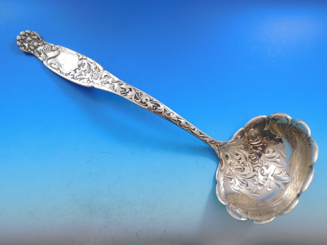 Whiting Heraldic Sterling Silver Soup Ladle 13 Inch Monogrammed (1 of 9)