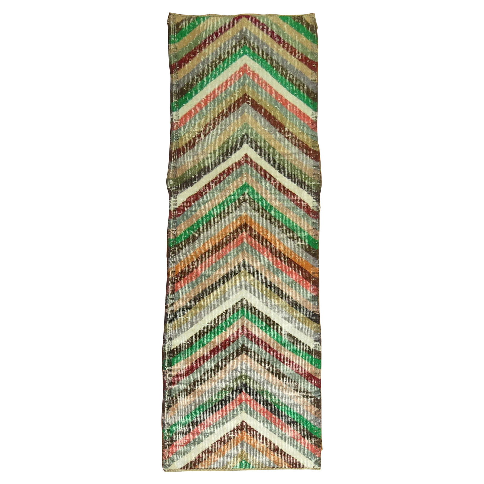Turkish Tulu Wool Runner Rug 21 x 67 Inch Mid-Century Modern Decor (1 of 5)
