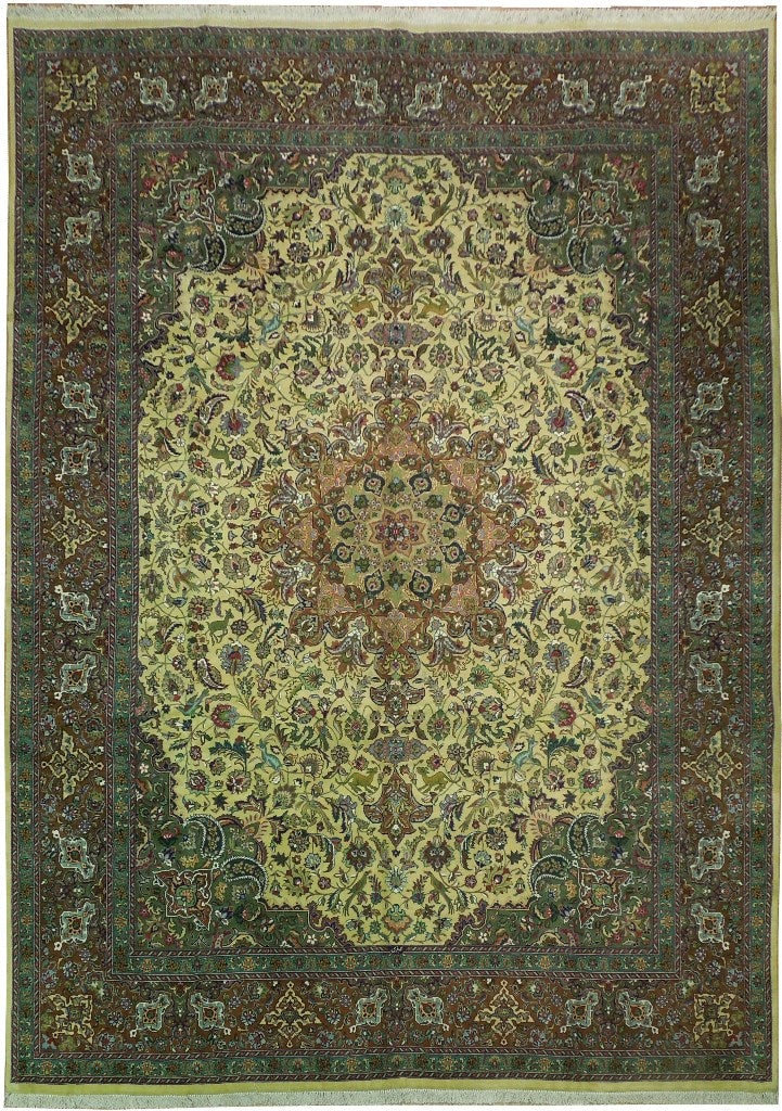 Exquisite 9'9 x 13'4 Fine Persian Tabriz Rug Silk-like Pile (1 of 6)