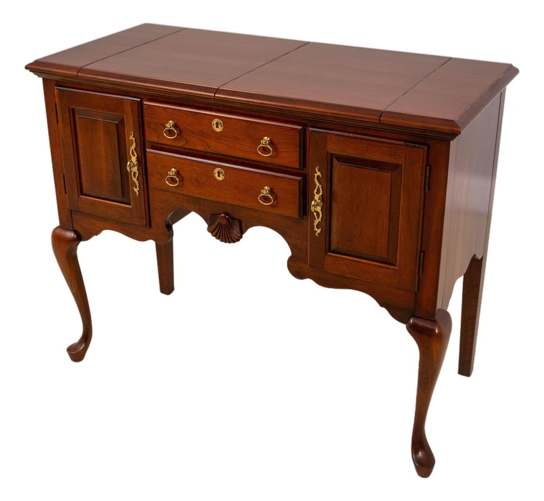 Cherry Flip Top Server with Queen Anne Legs and Pad Feet (1 of 10)