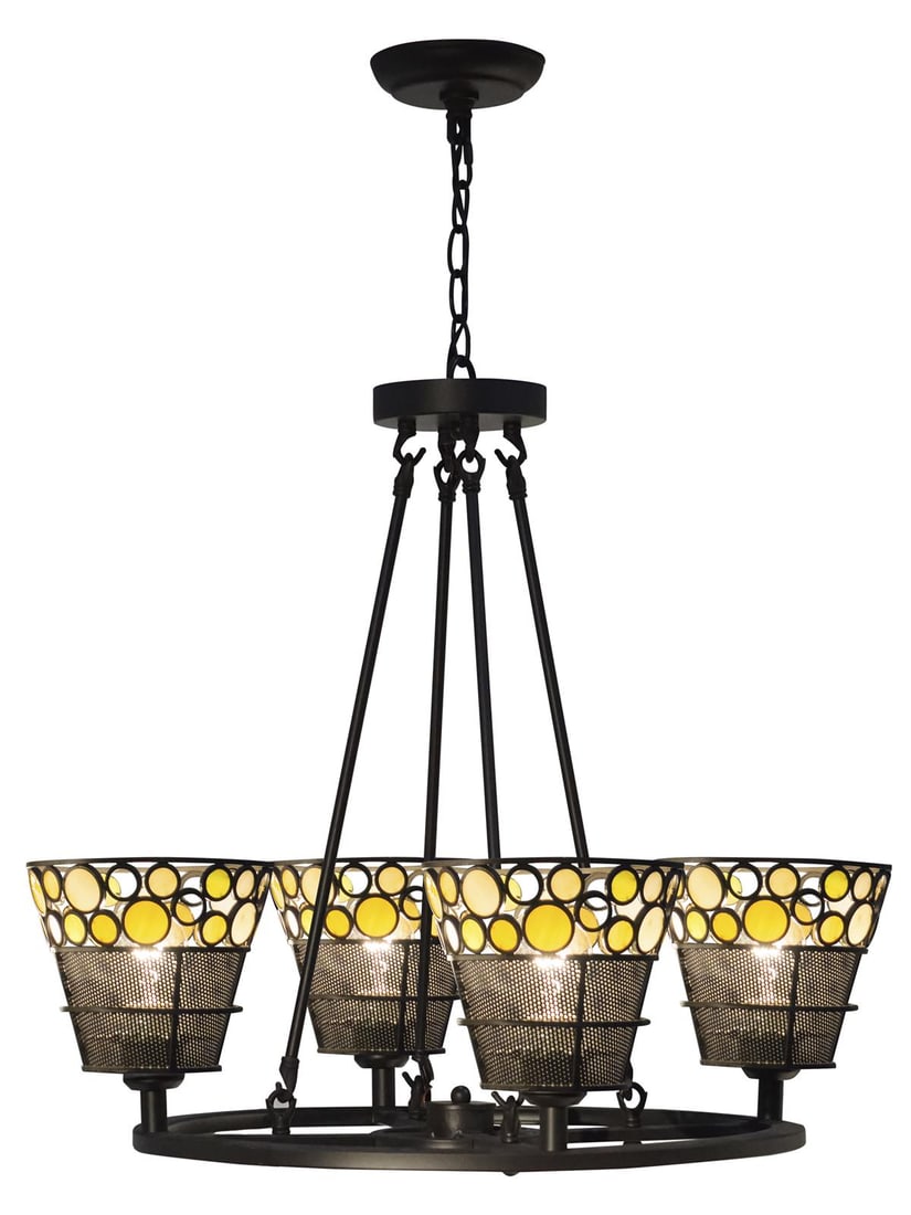 Dale Tiffany Pasqual Bronze Hanging Light 4-Light Fixture (1 of 3)
