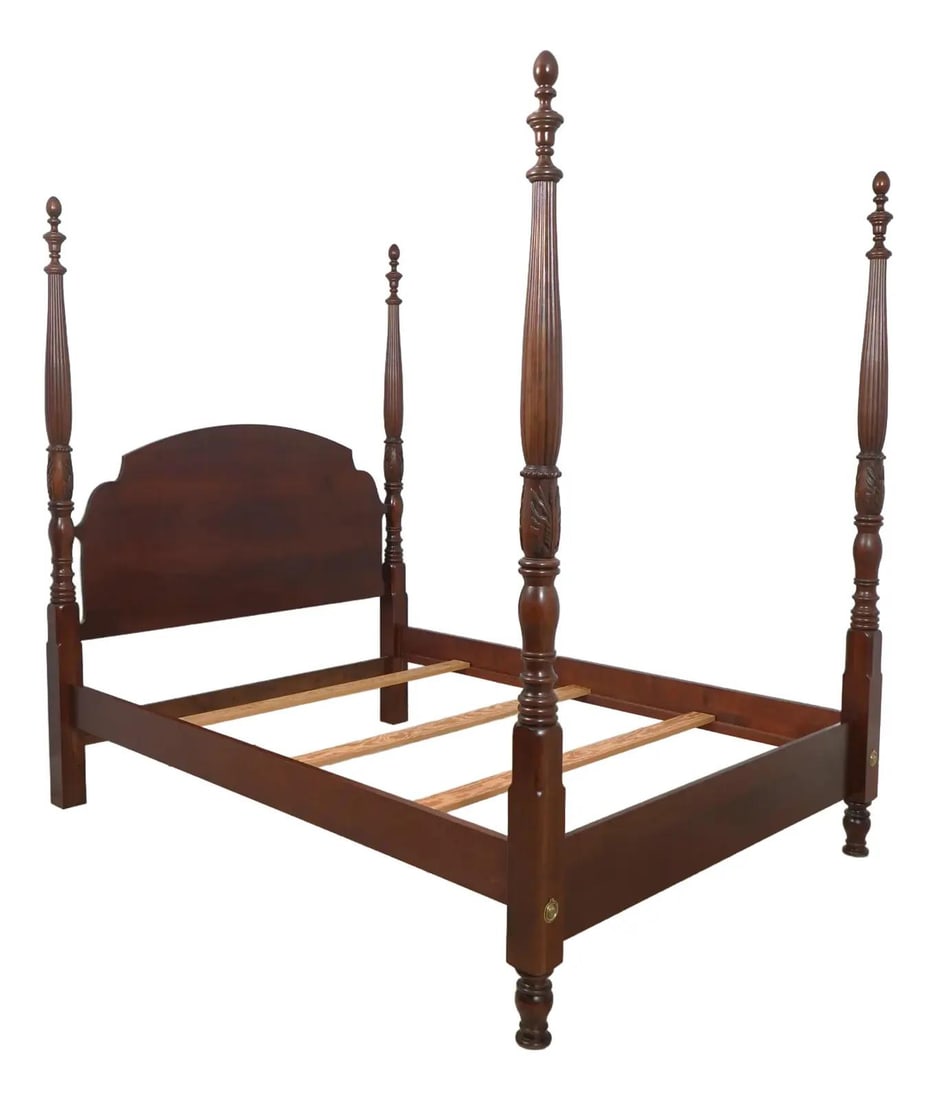 Pennsylvania House Rice Carved Queen 4 Poster Bed Cherry Wood (1 of 10)