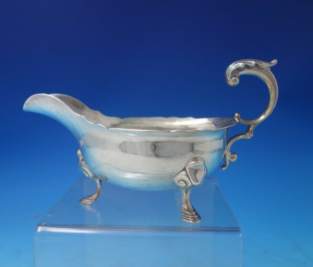 James Robinson Irish Rib Sterling Silver Gravy Boat Handmade c.1960 (1 of 9)