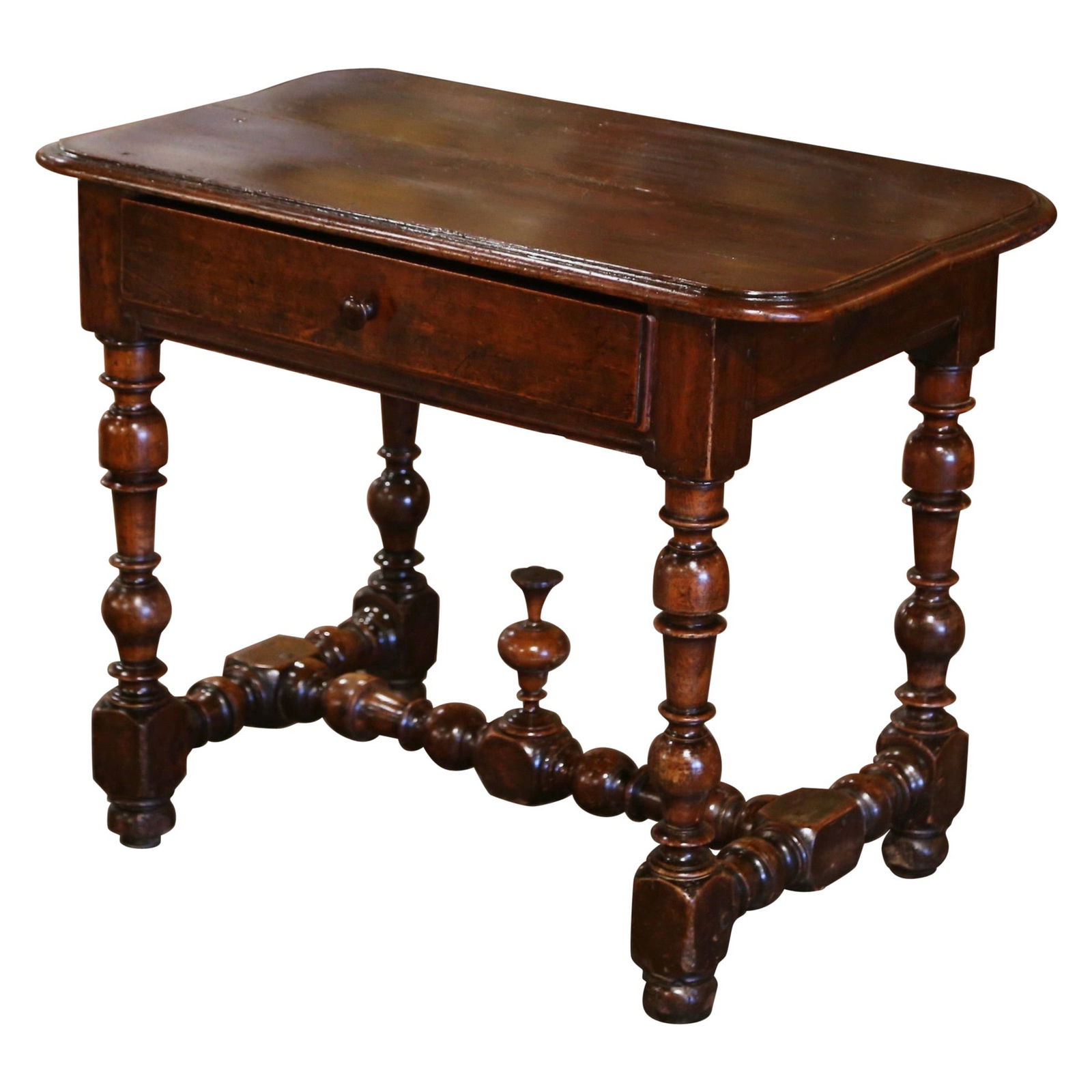 18th Century French Louis XIII Walnut Side Table with Drawer (1 of 8)