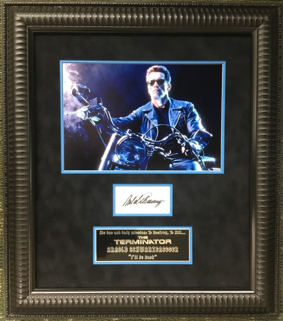 Arnold Schwarzenegger Terminator Signed Display with JSA COA 23x20 (1 of 6)
