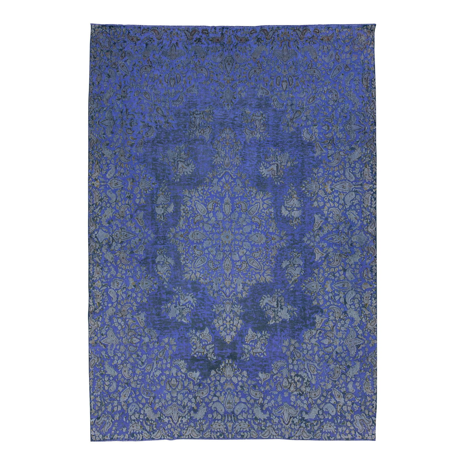 Antique Persian Wool Rug Purple Overdyed Allover Rosette 9'8 x 13'10 (1 of 10)