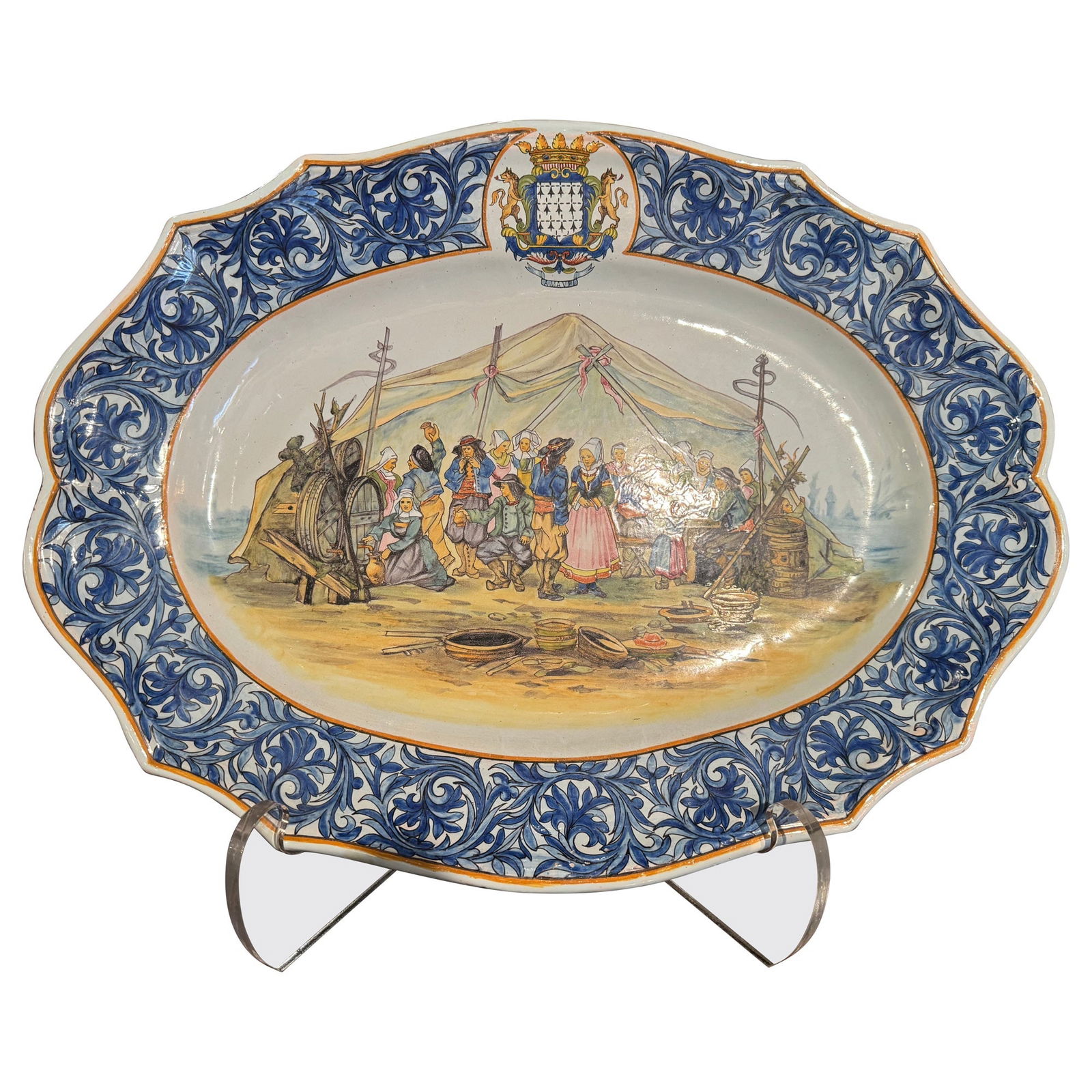 19th Century Faience Serving Platter by Porquier Beau Quimper (1 of 11)