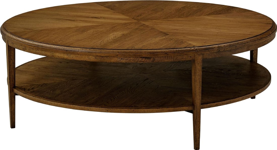 Theodore Alexander Nova Round Cocktail Table Solid Wood Dusk Finish (1 of 1)