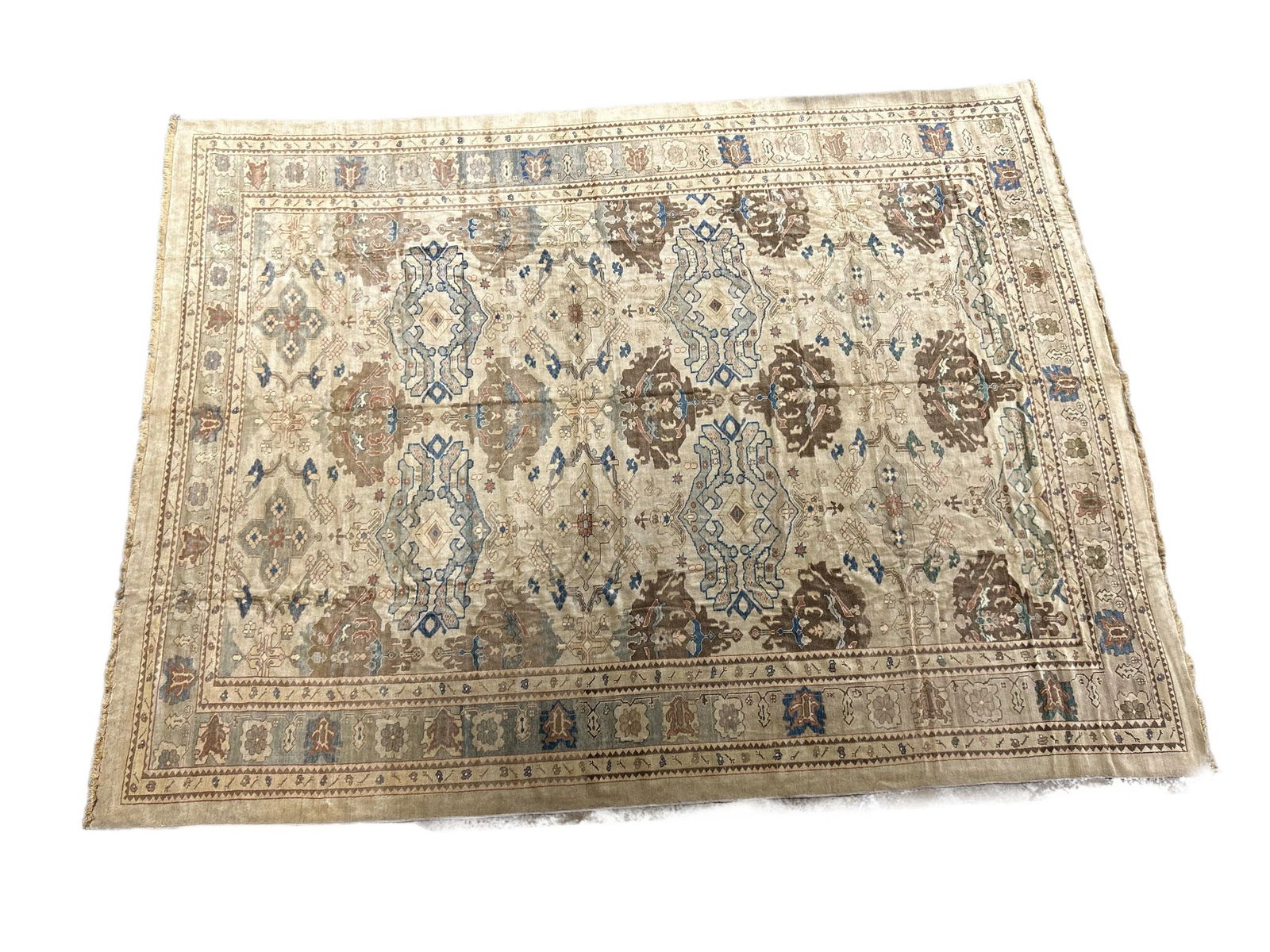 16.7 x 21.5 Persian Antique Oushak Rug Handwoven Wool Area Rug (1 of 7)