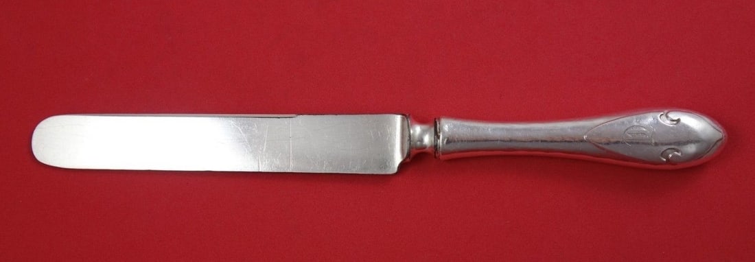 Shreve Sterling Silver Dinner Knife Fourteenth Century Blunt Mono D (1 of 1)