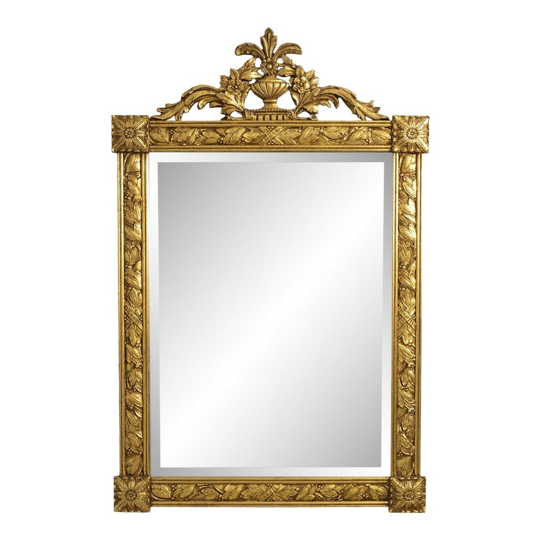 Friedman Brothers Neoclassical Gold Giltwood Mirror with Beveled Glass (1 of 10)
