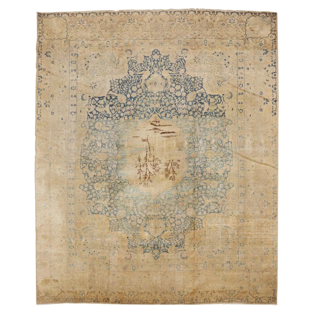 Zabihi Collection Tabriz Blue Persian Hand-Knotted Rug 99 x 118 in (1 of 9)