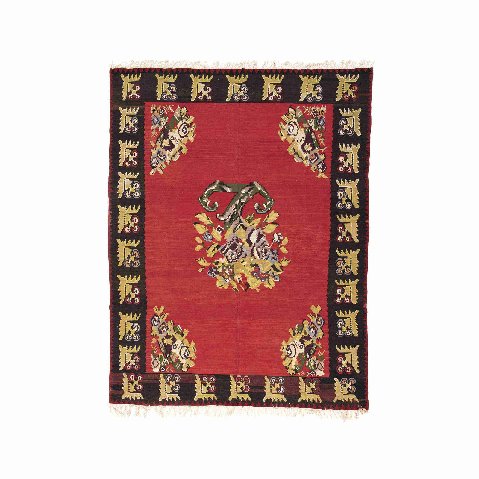 Authentic Gocmen Handmade Wool on Wool Kilim 90.6 x 116.5 (1 of 8)