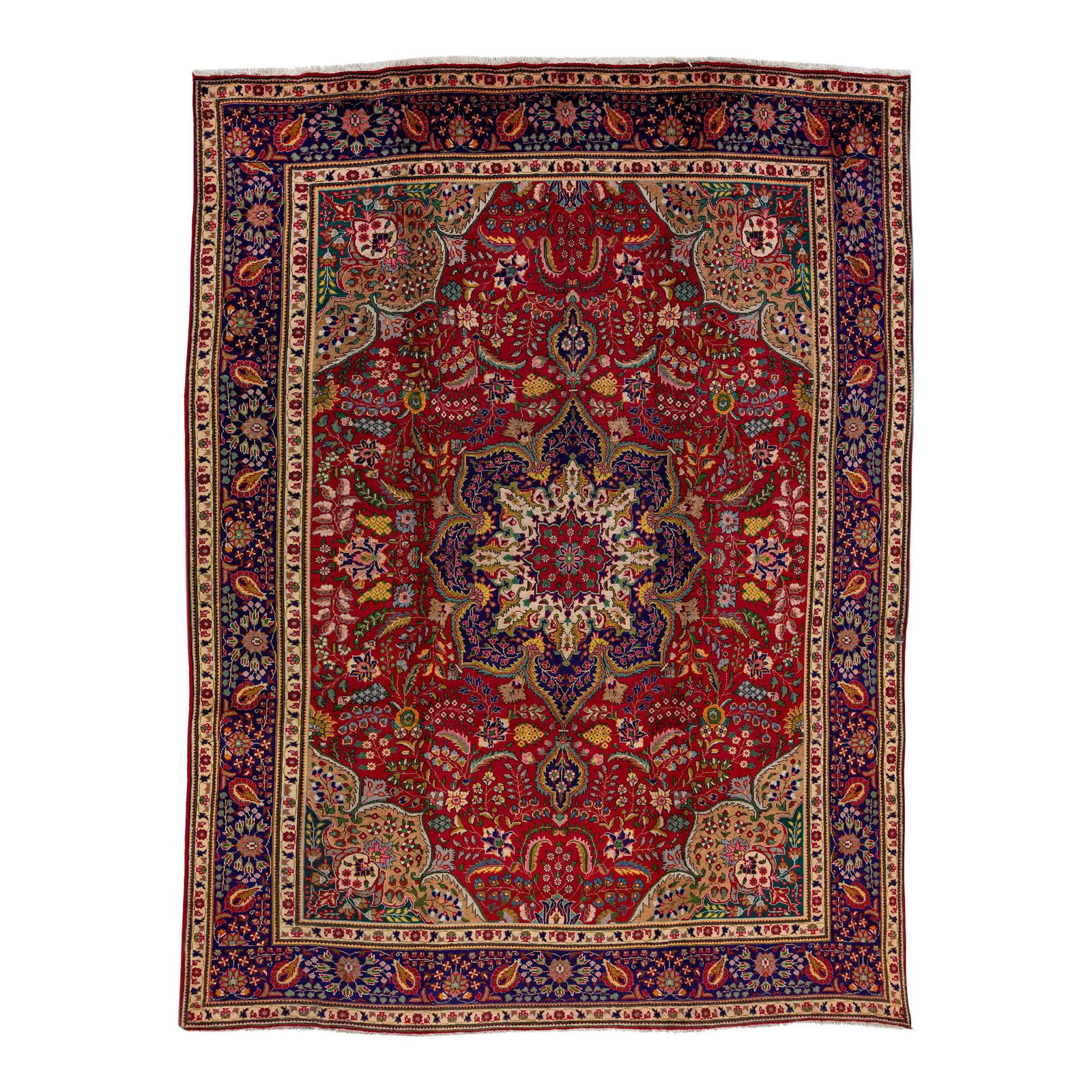 Vintage Persian Tabriz Red Wool Medallion Rug 9'7 x 12'10 (1 of 7)
