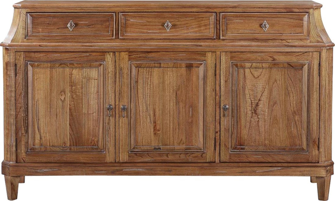 Rosalind French Style Sideboard Solid Mango Beachwood Finish (1 of 5)