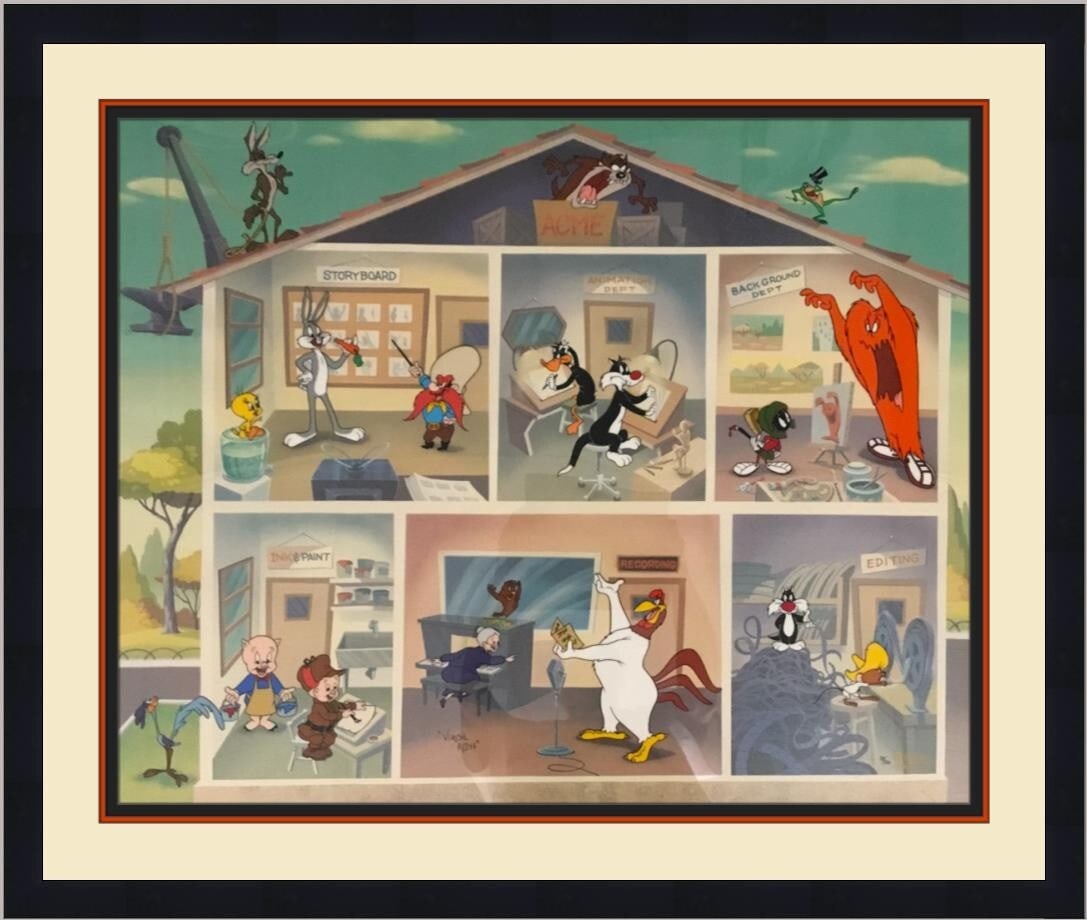 Virgil Ross Looney Bin Signed Limited Edition Animation Cel Framed (1 of 12)