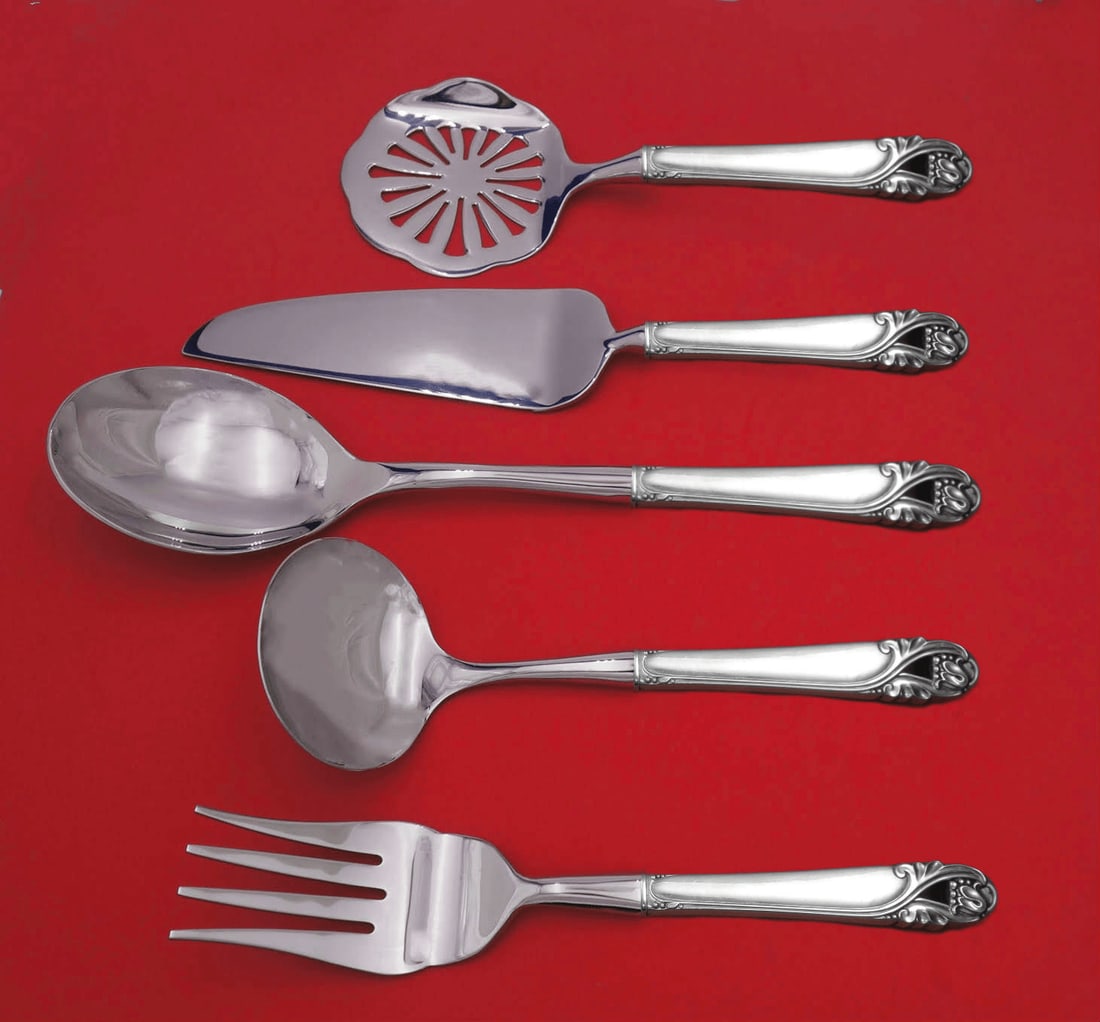 International Sterling Silver Spring Glory 5pc Hostess Set: International Sterling Silver Spring Glory 5pc Hostess Set Enhance your holiday dining experience with the exquisite Spring Glory Hostess Set by International Sterling. This 5-piece serving set featur