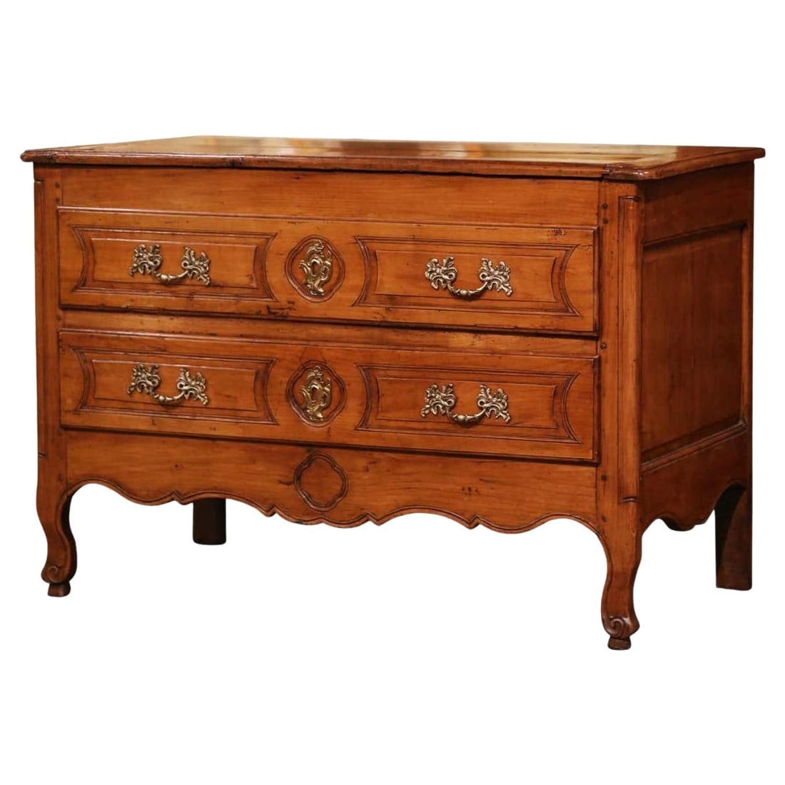 Elegant 18th Century Louis XV Cherry Commode Sauteuse from Burgundy (1 of 10)