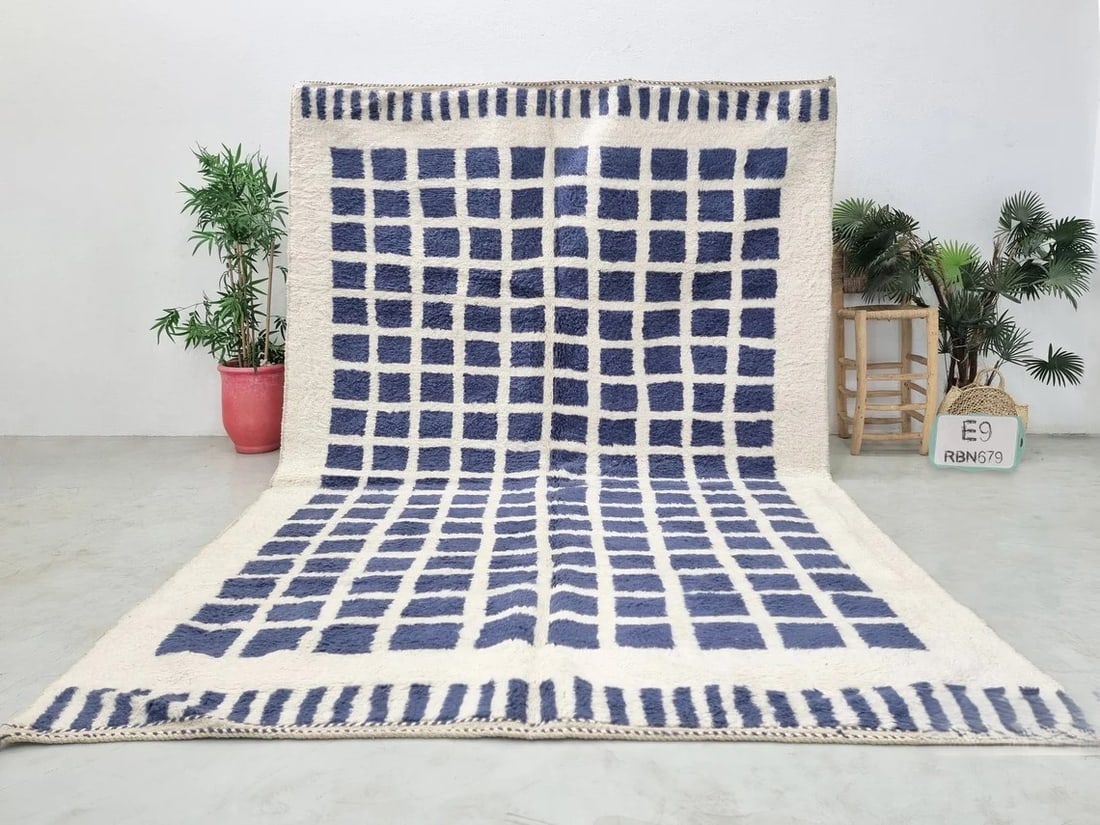 Authentic Moroccan Handmade Wool Rug 5 x 10 Feet: Authentic Moroccan Handmade Wool Rug 5 x 10 Feet Experience the warmth and charm of this authentic Soft Handmade Wool Rug, meticulously handwoven in the Atlas Mountains by skilled local Berber women w