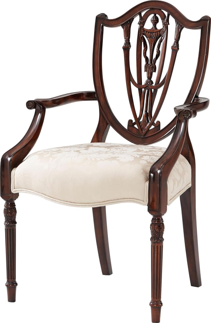 Theodore Alexander Hidden Vase Armchair in Walnut Finish (1 of 5)