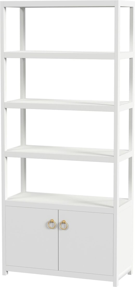 Butler Contemporary White Etagere Bookcase 72H 32W 14D (1 of 7)